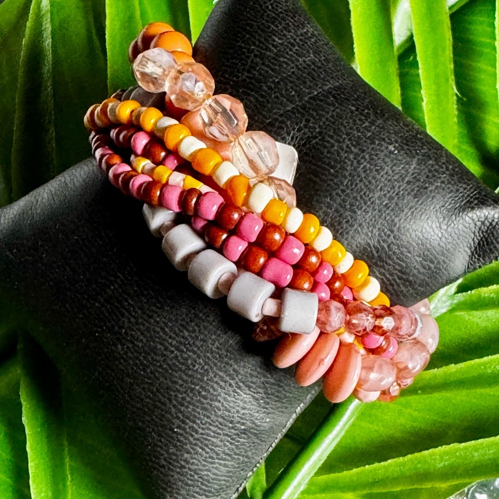 Plunder Pink and Orange Bohemian Bracelet